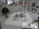 BIEŻNIK SERWETA CZERWONE KWIATY 85X85 PROWANSJA SHABBY CHIC VINTAGE LOFT