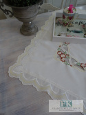 BIEŻNIK SERWETA CZERWONE KWIATY 85X85 PROWANSJA SHABBY CHIC VINTAGE LOFT