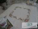 BIEŻNIK SERWETA CZERWONE KWIATY 85X85 PROWANSJA SHABBY CHIC VINTAGE LOFT