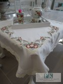 BIEŻNIK SERWETA CZERWONE KWIATY 85X85 PROWANSJA SHABBY CHIC VINTAGE LOFT