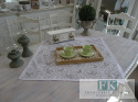 BIEŻNIK SERWETKA SILVER LEAF 75X75 BIAŁA PROWANSJA SHABBY CHIC VINTAGE LOFT