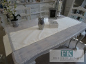 BIEŻNIK DEKORACYJNY DIAMENT 40X160 KREMOWY PROWANSJA SHABBY CHIC VINTAGE LOFT