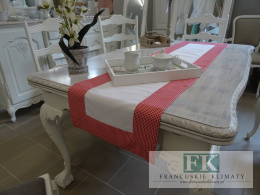 BIEŻNIK DEKORACYJNY CZERWONA KRATA 40X160 PROWANSJA SHABBY CHIC VINTAGE LOFT