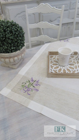 BIEŻNIK SERWETA BLOSSOM LAVENDER 85X85 PROWANSJA SHABBY CHIC VINTAGE LOFT