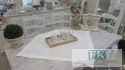 BIEŻNIK SERWETA HAFTOWANE ROMBY BIAŁE 85X85 PROWANSJA SHABBY CHIC VINTAGE LOFT