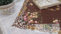 BIEŻNIK SERWETKA ABSTRACT FLOWER 85X85 PROWANSJA SHABBY CHIC VINTAGE LOFT