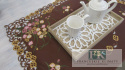 BIEŻNIK SERWETKA ABSTRACT FLOWER 85X85 PROWANSJA SHABBY CHIC VINTAGE LOFT