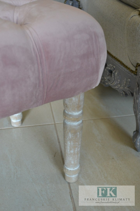 CHESTERFIELD 80 CM PUDROWY RÓŻ SIEDZISKO - PUFA - ŁAWECZKA shabby CHESTERFIELD 80 CM PUDROWY RÓŻ SIEDZISKO - PUFA - ŁAWECZKA shabby
