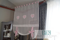 ROLETKA, EKRAN , PANEL PROWANSJA SIWY- PUDROWY RÓŻ, SHABBY, SZER 130 CM WYS 130 BATYST , BAWEŁNA KOLEKCJA SERCE