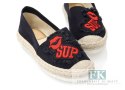 ESPADRYLE Z NASZYWKAMI USTA BLACK/CZARNE R. 37