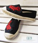 ESPADRYLE Z NASZYWKAMI USTA BLACK/CZARNE R. 37