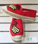 ESPADRYLE Z NASZYWKAMI USTA RED/CZERWONE R. 38