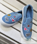 TRAMPKI SLIP ON JEANS BUŹKI NASZYWKI R. 38