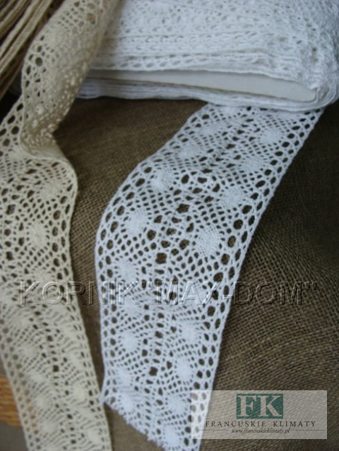 KORONKA BAWEŁNIANA KREM BIEL wys 9 cm METRAŻ KORONKA BAWEŁNIANA KREM BIEL wys 9 cm METRAŻ