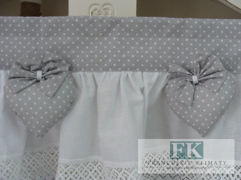 ZAZDROSTKA ZAZDROSKA SZYTA SERCE SERDUSZKO kropki szare WYS 50 CM SHABBY NA WYMIAR , BAWEŁNA 100% ZAZDROSTKA ZAZDROSKA SZYTA SERCE SERDUSZKO kropki szare WYS 50 CM SHABBY NA WYMIAR , BAWEŁNA 100%