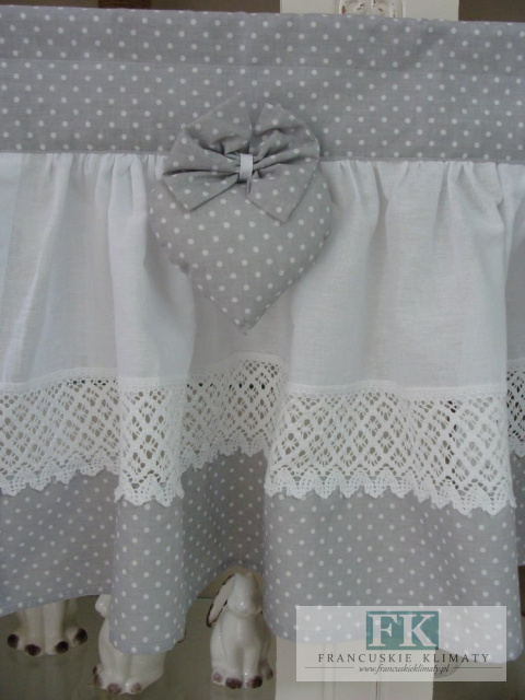 ZAZDROSTKA ZAZDROSKA SZYTA SERCE SERDUSZKO kropki szare WYS 50 CM SHABBY NA WYMIAR , BAWEŁNA 100% ZAZDROSTKA ZAZDROSKA SZYTA SERCE SERDUSZKO kropki szare WYS 50 CM SHABBY NA WYMIAR , BAWEŁNA 100%
