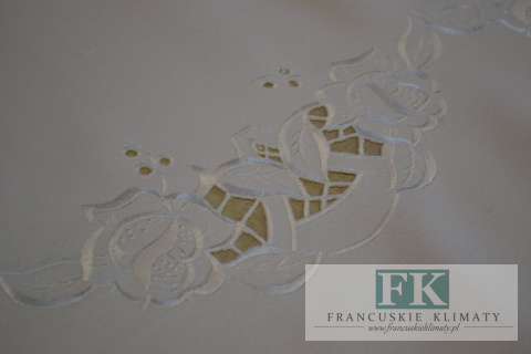 OBRUS BASIA BIEL OWAL HAFT 150X220 PROWANSJA SHABBY CHIC FRANCJA OBRUS BASIA BIEL OWAL HAFT 150X220 PROWANSJA SHABBY CHIC FRANCJA