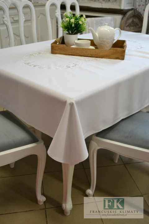 OBRUS BASIA BIEL OWAL HAFT 140X220 PROWANSJA SHABBY CHIC FRANCJA OBRUS BASIA BIEL OWAL HAFT 140X220 PROWANSJA SHABBY CHIC FRANCJA
