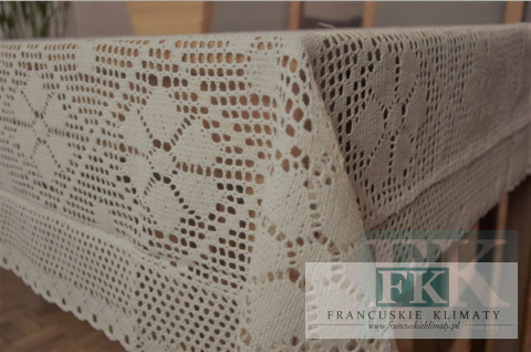 OBRUS NICIANY 140 / 260 CM , 100 % BAWEŁNA tkany klockowo SZYDEŁKOWY OBRUS NICIANY 140 / 260 CM , 100 % BAWEŁNA tkany klockowo SZYDEŁKOWY