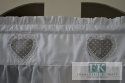 ZAZDROSTKA ZAZDROSKA SZYTA KORONKOWE SERCE kropki szare WYS 45 CM SHABBY NA WYMIAR , BAWEŁNA 100%