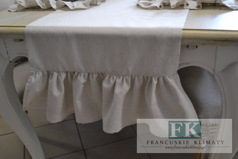 PRZEPIĘKNY BIEŻNIK FALBANY 45 x 170 STYL FRANCUSKI VINTAGE PROWENSALSKI PRZEPIĘKNY BIEŻNIK FALBANY 45 x 170 STYL FRANCUSKI VINTAGE PROWENSALSKI