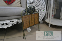 GAZETNIK METAL KUTY RATTAN VINATGE RETRO