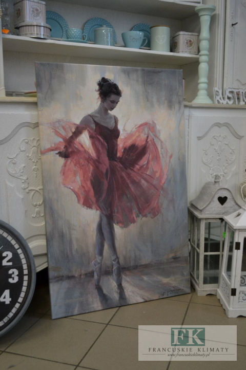OBRAZ na płótnie 120X70 BALETNICA W CZERWIENI PROWANSJA SHABBY CHIC OBRAZ na płótnie 120X70 BALETNICA W CZERWIENI PROWANSJA SHABBY CHIC
