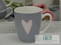 KOLEKCJA PINK HEART KUBEK poj. 300ml. styl francuski, shabby, vintage KOLEKCJA PINK HEART KUBEK poj. 300ml. styl francuski, shabby, vintage