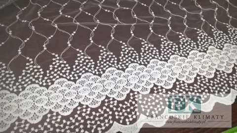 KUPON TKANINA MATERIAŁ185x280 TIUL HAFTOWANY BIEL OKAZJA KUPON TKANINA MATERIAŁ185x280 TIUL HAFTOWANY BIEL OKAZJA