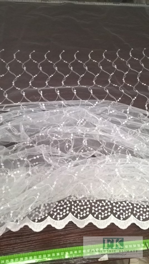 KUPON TKANINA MATERIAŁ185x280 TIUL HAFTOWANY BIEL OKAZJA KUPON TKANINA MATERIAŁ185x280 TIUL HAFTOWANY BIEL OKAZJA