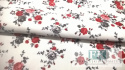 TKANINA ZASŁONOWA OBRUSOWA SZER 145 cm KWIATKI CZERWONE TKANINA ZASŁONOWA OBRUSOWA SZER 145 cm KWIATKI CZERWONE