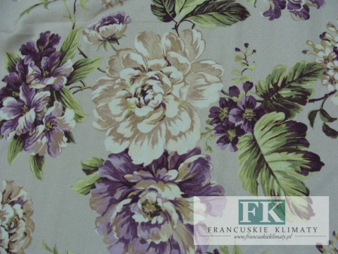 KUPON TKANINA 152X160 KWIATY FIOLET/KREM OKAZJA KUPON TKANINA 152X160 KWIATY FIOLET/KREM OKAZJA