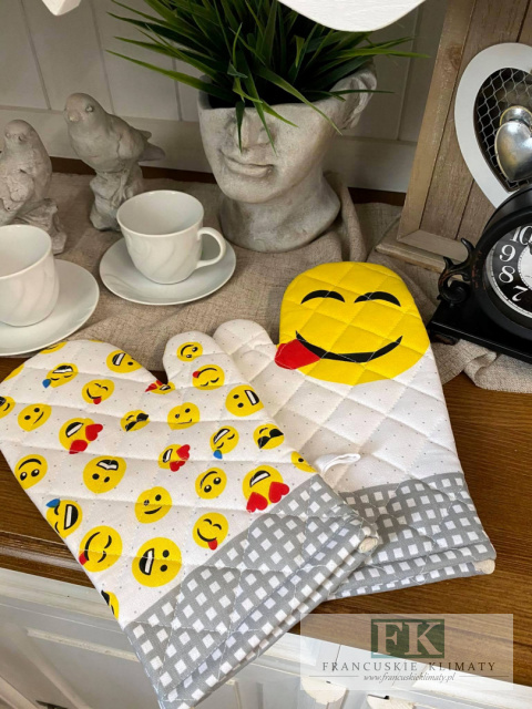ŁAPKA DWUSTRONNA RĘKAWICA KUCHENNA EMOTKI 100% BAWEŁNA ŁAPKA DWUSTRONNA RĘKAWICA KUCHENNA EMOTKI 100% BAWEŁNA