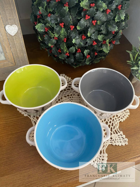 BULIONÓWKA SOUP WYS. 8 CM ZIELONA styl francuski, shabby, vintage BULIONÓWKA SOUP WYS. 8 CM ZIELONA styl francuski, shabby, vintage