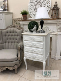 FRANCUSKA dębowa KOMODA86 cm biała SHABBY PROWANSJA VINTAGE