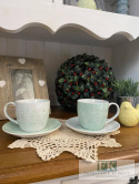 PORCELANOWA FILIŻANKA MIĘTA -BIEL POJ. 250 ML ZE SPODKIEM LISTKI PORCELANOWA FILIŻANKA MIĘTA -BIEL POJ. 250 ML ZE SPODKIEM LISTKI