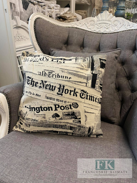 POSZEWKA DEKORACYJNA GAZETA 45X45 VINTEGE RETRO POSZEWKA DEKORACYJNA GAZETA 45X45 VINTEGE RETRO