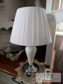 CUDOWNA LAMPA biała SREBRNA GLAMOUR WYS. 43 CM HAMPTON