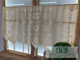 ZAZDROSTKA SZYDEŁKOWA 60X150 KREM WYRÓB RĘCZNY