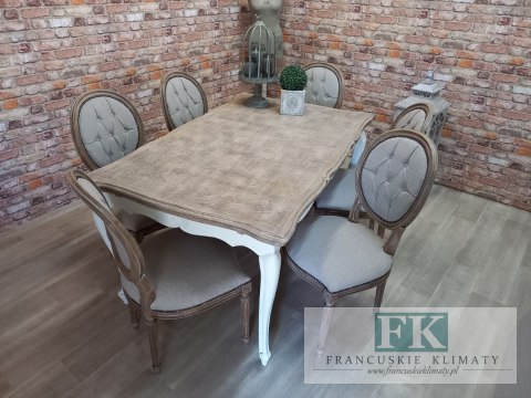 *FRANCUSKI KPL.STÓŁ ROZKŁADANY + 6 KRZESEŁ MEDALION *FRANCUSKI KPL.STÓŁ ROZKŁADANY + 6 KRZESEŁ MEDALION