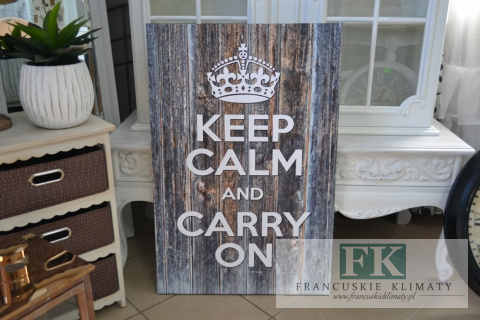 OBRAZ NA PŁÓTNIE KEEP CALM 90 X 60 RETRO PROWANSJA SHABBY płótno CUDO