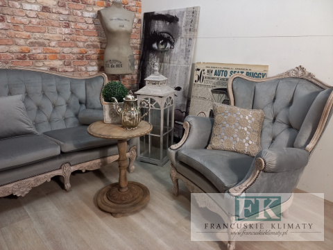 *FRANCUSKI KPL. SOFA + 2 FOTELE antyczne drewno plusz *FRANCUSKI KPL. SOFA + 2 FOTELE antyczne drewno plusz