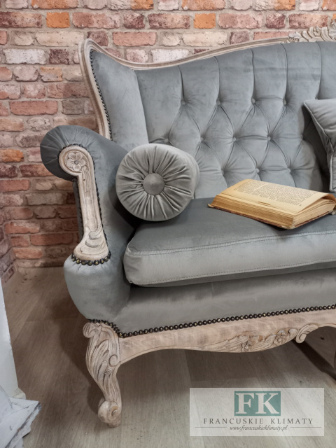 *FRANCUSKI KPL. SOFA + 2 FOTELE antyczne drewno plusz *FRANCUSKI KPL. SOFA + 2 FOTELE antyczne drewno plusz