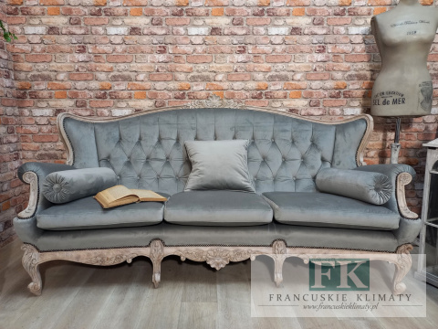 *FRANCUSKI KPL. SOFA + 2 FOTELE antyczne drewno plusz *FRANCUSKI KPL. SOFA + 2 FOTELE antyczne drewno plusz