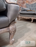 *FRANCUSKI KPL. SOFA + 2 FOTELE antyczne drewno plusz