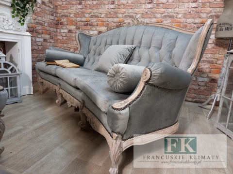 *FRANCUSKI KPL. SOFA + 2 FOTELE antyczne drewno plusz *FRANCUSKI KPL. SOFA + 2 FOTELE antyczne drewno plusz