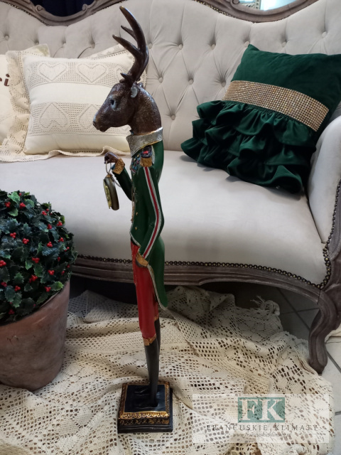 FIGURA z zegarem 72 cm !! renifer , jeleń , jelonek FIGURA z zegarem 72 cm !! renifer , jeleń , jelonek