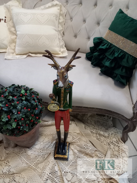 FIGURA z zegarem 72 cm !! renifer , jeleń , jelonek FIGURA z zegarem 72 cm !! renifer , jeleń , jelonek