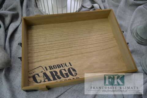 TACA DREWNIANA DEKORACYJNA CARGO 39 CM RETRO SHABBY CHIC PROWANSJA LOFT TACA DREWNIANA DEKORACYJNA CARGO 39 CM RETRO SHABBY CHIC PROWANSJA LOFT