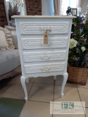 FRANCUSKA dębowa KOMODA86 cm biała SHABBY PROWANSJA VINTAGE